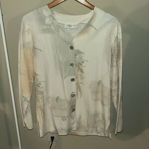 Casual Corner &CO Vintage Cream Floral Blazer